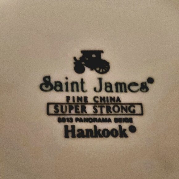 RARE Saint James Fine China Hankook 5813 Panorama Beige Sugar Bowl with Lid - Picture 5 of 5